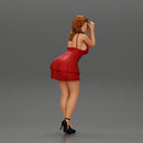 Attractive girl in dress robe Leaning Against car - Only-Games