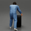 Mechanic worker walking and rolling tyre - Only-Games