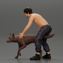 gangster homie in shorts with his dog on the street - Only-Games