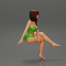 Sexy Girl In a onepiece Bikini Sitting On A Car - Only-Games