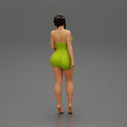 Sexy Girl standing in mini dress on the beach - Only-Games