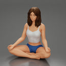 Sexy girl sitting in yoga pose meditation - Only-Games