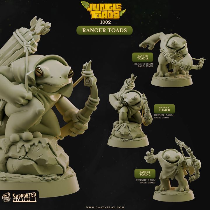 Ranger Toads - Jungle Toads - CastNPlay - Terrain Wargaming D&D DnD 28mm 32mm 40mm 54mm - Only-Games