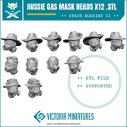 Aussie Gas Mask Heads - Only-Games