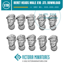 Beret Heads Male for plastic Kasrkin x10