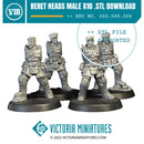 Beret Heads Male for plastic Kasrkin x10