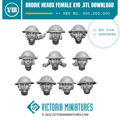 Brodie Helmet Heads Female x10 - Only-Games
