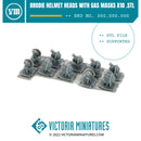 Brodie Helmet Heads with Gas Masks x10
