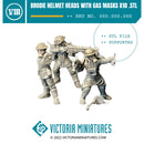 Brodie Helmet Heads with Gas Masks x10