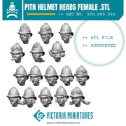 Female Pith Helmet Heads x16 - Only-Games