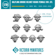 Halfling Brodie Helmet Heads Female x10 - Only-Games