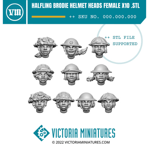 Halfling Brodie Helmet Heads Female x10 - Only-Games
