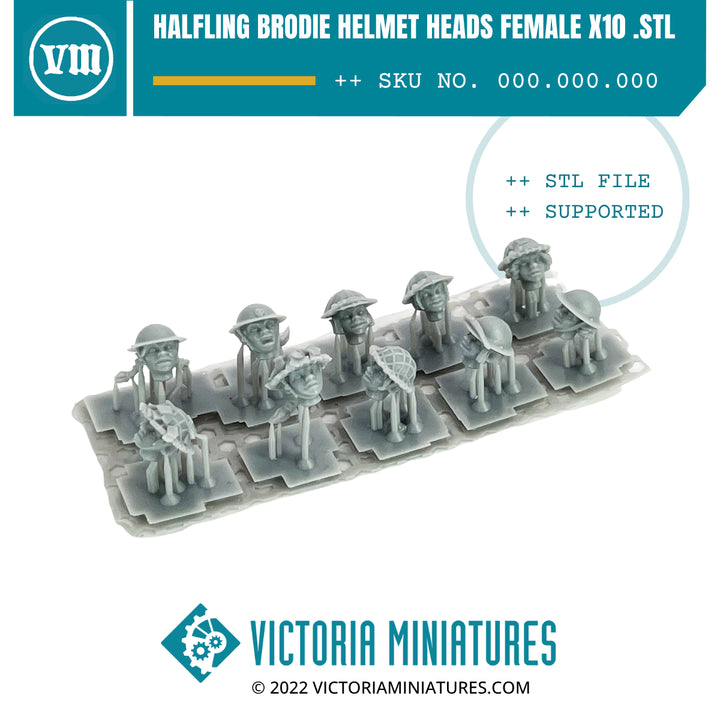 Halfling Brodie Helmet Heads Female x10 - Only-Games