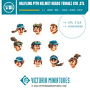 Halfling Sniper Heads Female x10