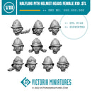 Halfling Heads with Pith Helmets Female x10