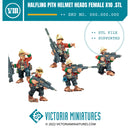 Halfling Heads with Pith Helmets Female x10