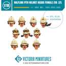 Halfling Heads with Pith Helmets Female x10