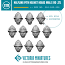 Halfling Heads with Pith helmets Male x10