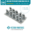 Halfling Heads with Pith helmets Male x10