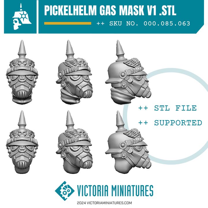 Pickelhelm Gas Mask Heads V1 - Only-Games