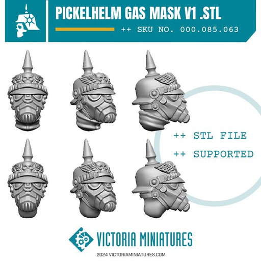 Pickelhelm Gas Mask Heads V1 - Only-Games
