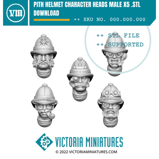 Pith Helmet Character Heads Male - Only-Games