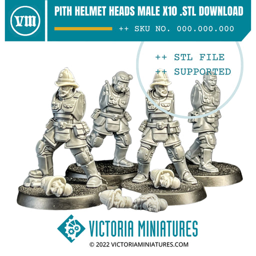 Pith Helmet Heads Male for plastic Kasrkin - Only-Games