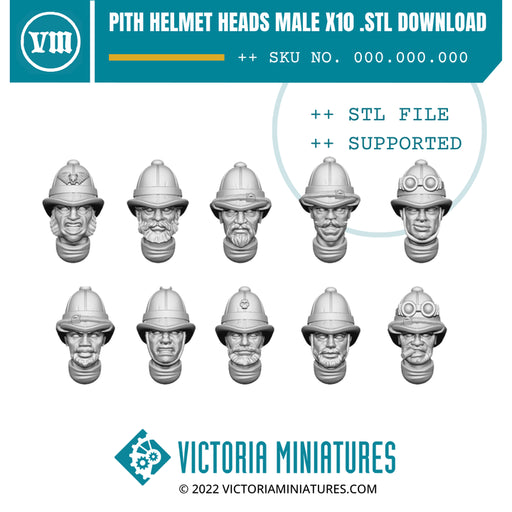 Pith Helmet Heads Male for plastic Kasrkin - Only-Games
