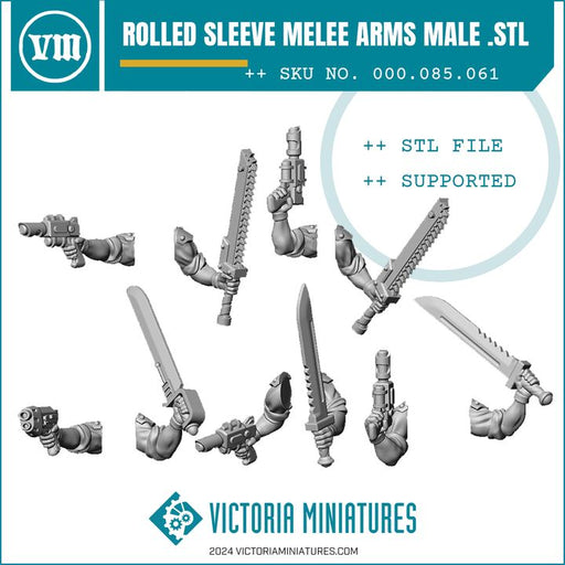 Rolled Sleeve Mellee Arms Male x10 - Only-Games