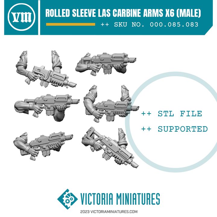 Rolled Sleeve Male Carbine Arms .STL - Only-Games