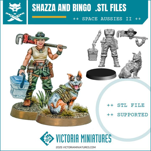 'Shazza and Bingo' Mechanic and Dog - Only-Games