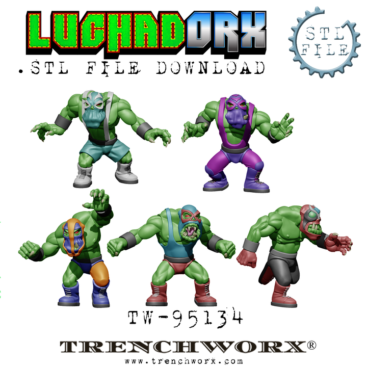 LuchaDOrx Orc Wrestlers .STL - Only-Games