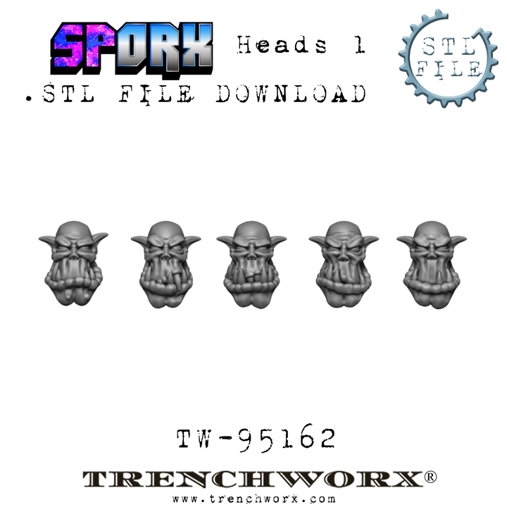 SpOrx Orc Heads .STL Download - Only-Games