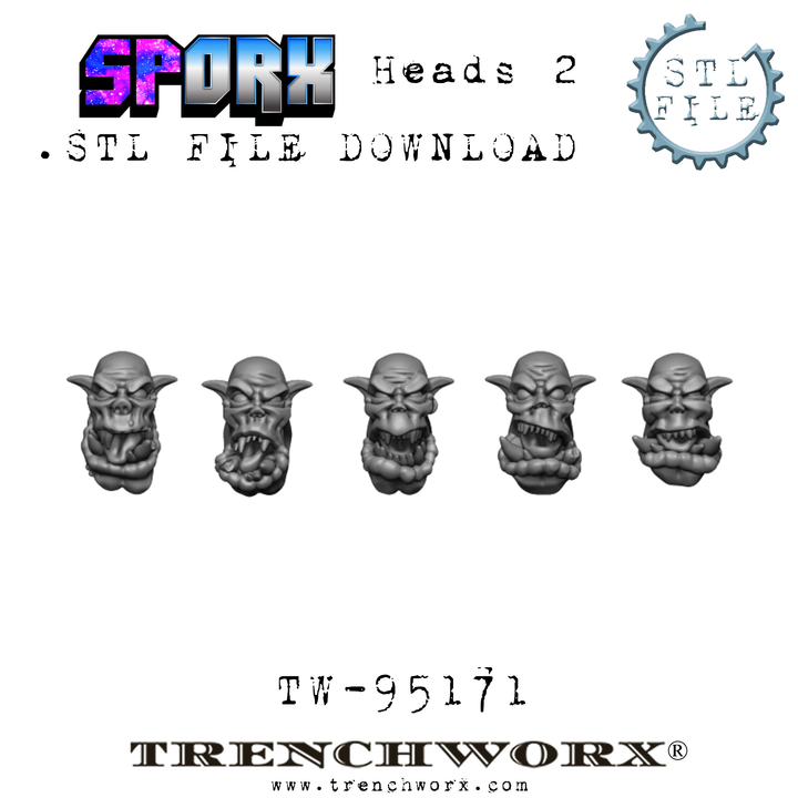 SpOrx Orc Heads .STL Download - Only-Games