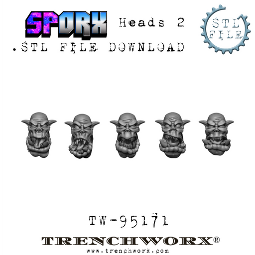 SpOrx Orc Heads .STL Download - Only-Games
