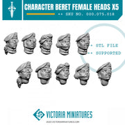 Character Beret Heads Female x5 - Only-Games