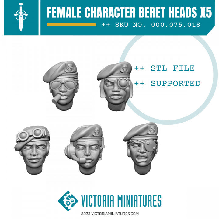 Character Beret Heads Female x5 - Only-Games