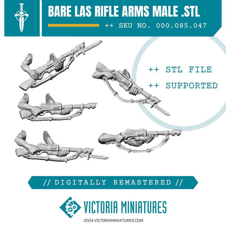 Bare Las Rifle Arms Male Remastered .STL - Only-Games