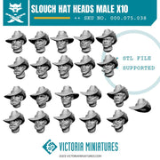 Slouch Hat Heads Male x10 - Only-Games