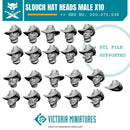 Slouch Hat Heads Male x10 - Only-Games