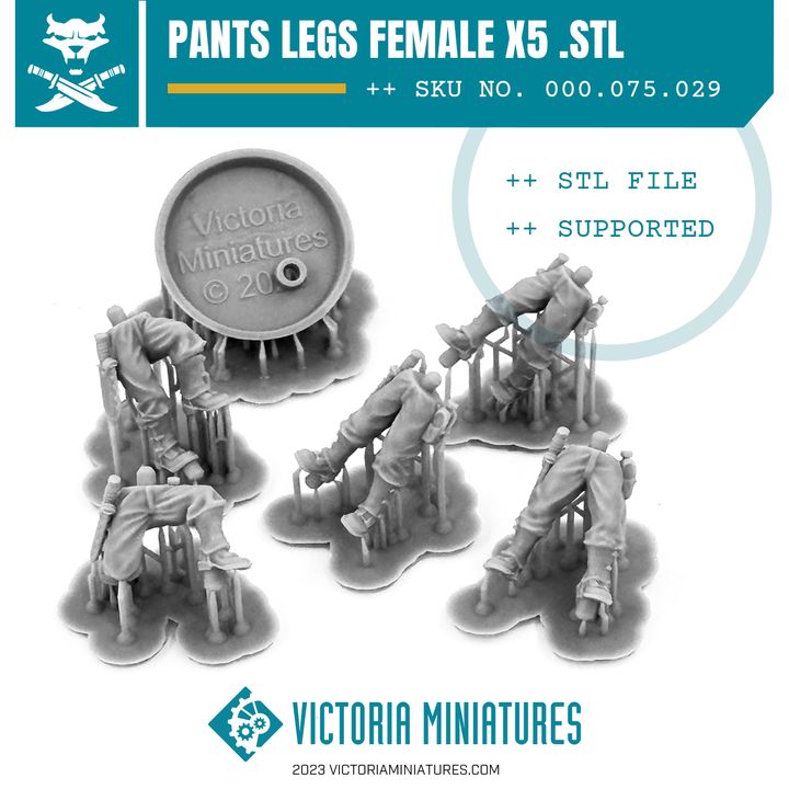 Van Diemen's World Devils Pants Legs Female x5 .STL - Only-Games