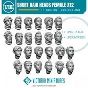 Female Heads with Short Hair x12 - Only-Games