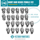 Female Heads with Short Hair x12 - Only-Games