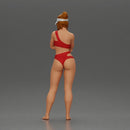 Sexy girl in a bikini and an empty top cap, thinking on the beach - Only-Games