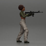 Armed black girl going to shoot a gun in bra - Only-Games