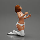 Sexy girl in bikini lingerie sitting on her knees - Only-Games