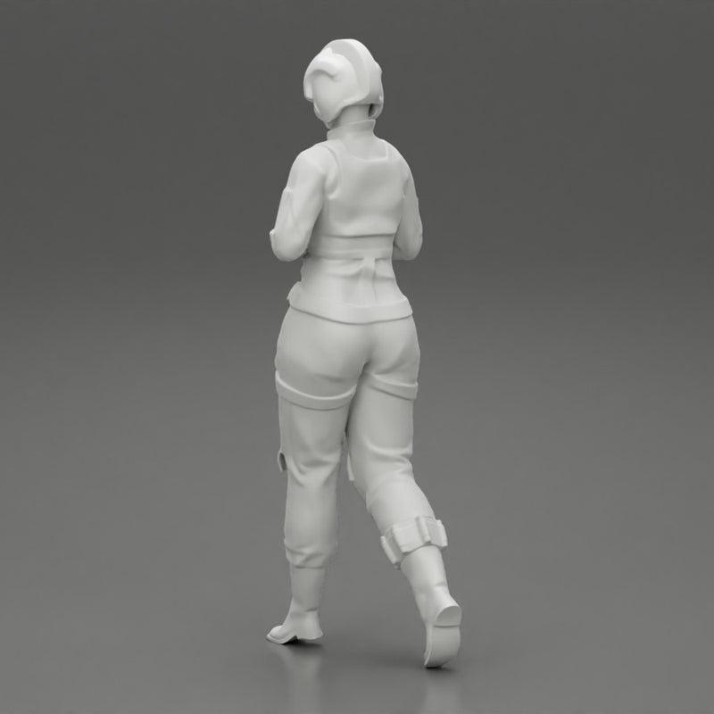 woman fighter pilot walking in helmet - Only-Games