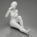 Tired woman mechanic in shirt pants sitting and drinking water during from bottle - Only-Games