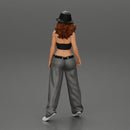 gangster homies lowrider girl posing in hat and sunglasses with long hair - Only-Games