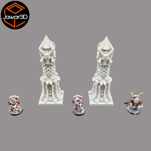 Bone Pillar x2 - 28mm Wargaming Scatter Terrain Scenery Tabletop Miniature - Only-Games